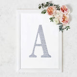 8 Inch Silver Decorative Rhinestone Alphabet Letter Stickers DIY Crafts - A