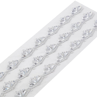 Glamorous Silver Diamond Rhinestone Trim Strips