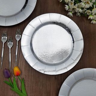 Elegant Silver Disposable Charger Plates for Stylish Event Decor