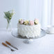 Silver Glass Pedestal Cake Stand Plate Cupcake Holder Dessert Appetizer Display Scalloped Edge