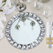 2 Pack | 13inch Silver Jeweled Rim Premium Glass Mirror Charger Plates