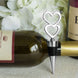 5" Silver Metal Double Heart Wine Bottle Stopper, Party Favor, Wedding Favor With Velvet Gift Box