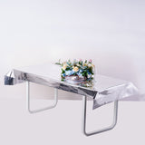 40x90 Inch | Silver Metallic Foil Rectangle Tablecloth, Disposable Table Cover