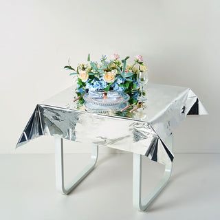 Versatile and Stylish: The Silver Metallic Foil Square Tablecloth