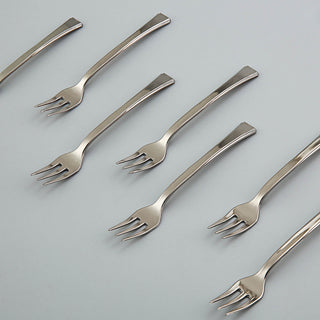 Elegant Silver Mini Disposable Dessert Forks