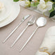 24 Pack | Silver 8inch Modern Flatware Set, Heavy Duty Plastic Silverware, Disposable Cutlery