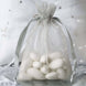 10 Pack | 4x6inch Silver Organza Drawstring Wedding Party Favor Gift Bags