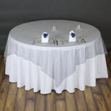 Elevate Your Event with the Silver Organza Table Overlay