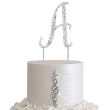 2.5inch Silver Rhinestone Monogram Letter and Number Cake Toppers#whtbkgd