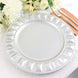 6 Pack | 13inch Silver Round Bejeweled Rim Plastic Dinner Charger Plates