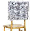 16 inches Silver Satin Rosette Chiavari Chair Caps, Chair Back Covers