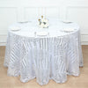 120inch Silver Geometric Glitz Art Deco Sequin Round Tablecloth