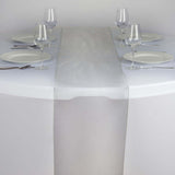 14" x 108" Silver Organza Runner For Table Top Wedding Catering Party Decoration#whtbkgd