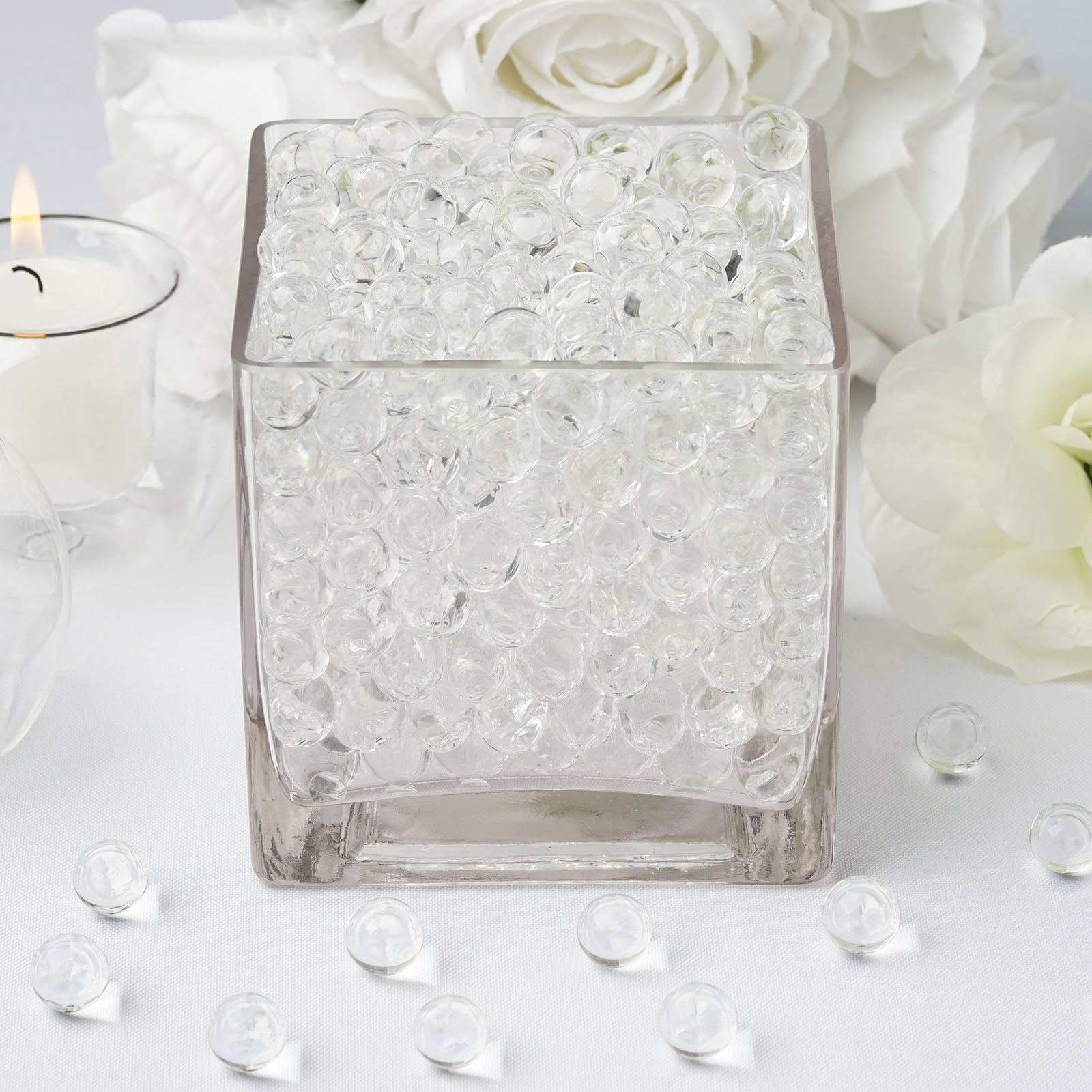200 To 250 PCS  Clear Small Round Deco Water Beads Jelly Vase