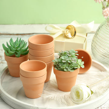 24 Pack 2.5" Small Mini Terracotta (Rust) Pot Clay Succulent Planter Ceramic Favor Buckets