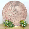 7.5ft Sparkly Blush / Rose Gold Big Payette Sequin Round Fitted Wedding Arch Cover