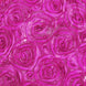 120inch Fuchsia Grandiose 3D Rosette Satin Round Tablecloth#whtbkgd