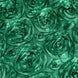 120inch Hunter Emerald Green Grandiose 3D Rosette Satin Round Tablecloth#whtbkgd