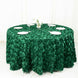 120inch Hunter Emerald Green Grandiose 3D Rosette Satin Round Tablecloth