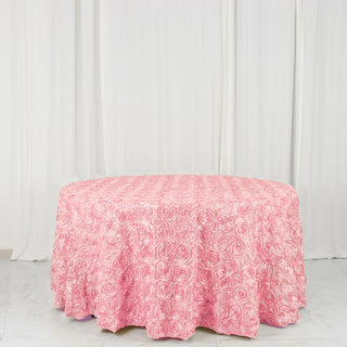 Elegant Pink Satin Round Tablecloth for Stunning Events