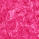 90x132inch Fuchsia Grandiose 3D Rosette Satin Rectangle Tablecloth#whtbkgd