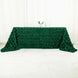 90x132inch Hunter Emerald Green Grandiose 3D Rosette Satin Rectangle Tablecloth