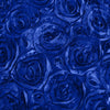 90x132inch Royal Blue Grandiose 3D Rosette Satin Rectangle Tablecloth#whtbkgd