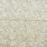 90"x156" IVORY Wholesale Grandiose Rosette 3D Satin Tablecloth For Wedding Party Event Decoration#whtbkgd