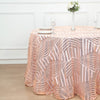 120inch Blush Rose Gold Geometric Glitz Art Deco Sequin Round Tablecloth