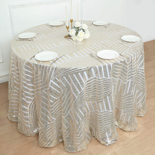 Elevate Your Event Decor with the Champagne Glitz Diamond Tablecloth