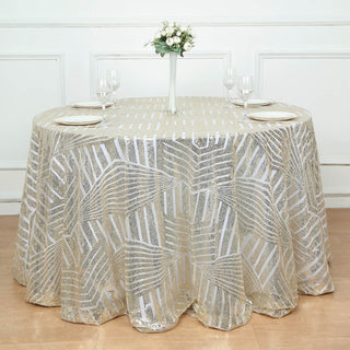 Champagne Sparkly Sequin Tablecloth for Elegant Events