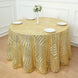 120inch Gold Geometric Glitz Art Deco Sequin Round Tablecloth