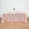 90x132inch Blush Rose Gold Geometric Glitz Art Deco Sequin Rectangular Tablecloth
