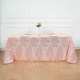 Add Elegance to Your Event with the Rose Gold Sequin Tablecloth