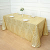 90x132inch Gold Geometric Glitz Art Deco Sequin Rectangular Tablecloth