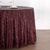 108" Burgundy Premium Sequin Round Tablecloth