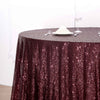 108" Burgundy Premium Sequin Round Tablecloth