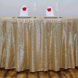 108" Champagne Premium Sequin Round Tablecloth