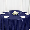 120" Navy Premium Sequin Round Tablecloth