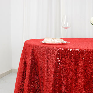 Unleash Your Creativity with Our Red Sequin Tablecloth