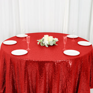 Make a Bold Statement with a Red Sequin Tablecloth