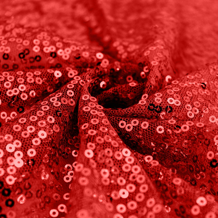 120" Red Premium Sequin Round Tablecloth#whtbkgd