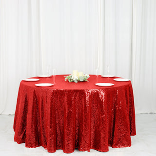 Elevate Your Event Decor with a Stunning Red Sequin Tablecloth