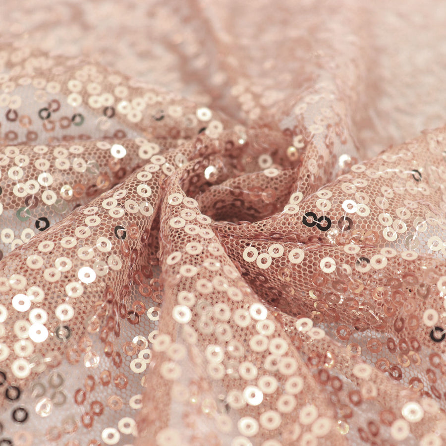 120 inches Rose Gold|Blush Premium Sequin Round Tablecloth#whtbkgd