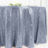 120 inches Dusty Blue Premium Sequin Round Tablecloth
