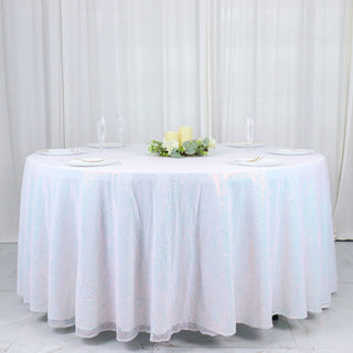 Elevate Your Event with the Iridescent Blue Sequin Tablecloth