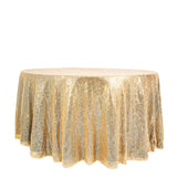 120" Champagne Premium Sequin Round Tablecloth