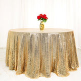 Elevate Your Event Decor with the Champagne Seamless Premium Sequin Round Tablecloth