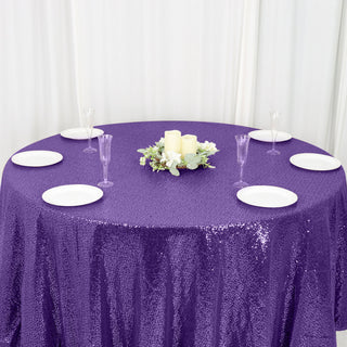 Add a Touch of Luxury with the Purple Sequin Tablecloth