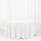 120" White Premium Sequin Round Tablecloth